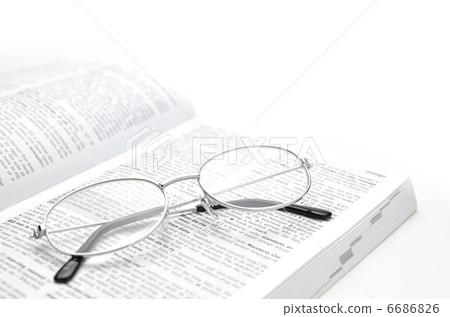 Glasses silver metal dictionary 6686826