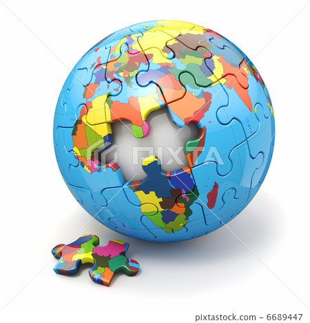Concept of Globalization. Earth puzzle. 3d 6689447