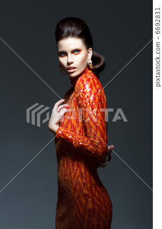 Sophisticated Stylish Woman in Evening Shiny Dress - High Society Sophisticated Stylish Woman in Evening Shiny Dress - High Society 6692831