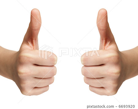 female teen hands shows thumbs up female teen hands shows thumbs up 6693920