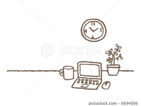 辦公桌與電腦 辦公桌與電腦 6694006