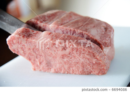 Wagyu beef block block steak Meat cutting chef knife knife chopping board Frosting Wagyu beef block block steak Meat cutting chef knife knife chopping board Frosting 6694086