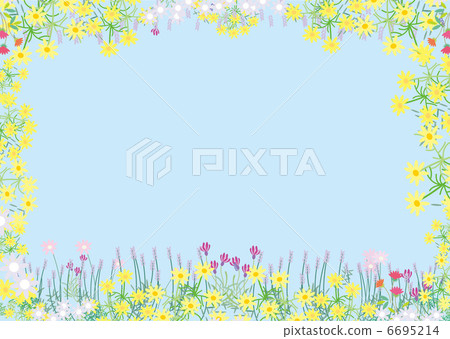 Flower garden illustration frame Flower garden illustration frame 6695214