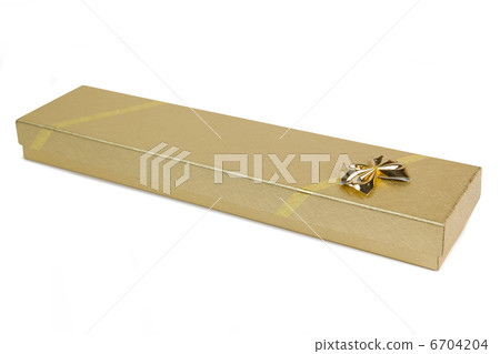 Golden gift box with golden ribbon Golden gift box with golden ribbon 6704204