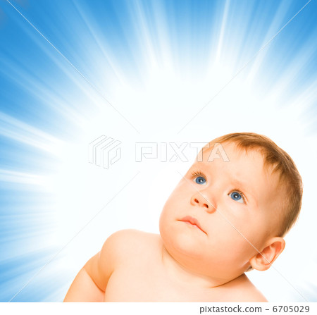 Adorable baby on abstract background Adorable baby on abstract background 6705029