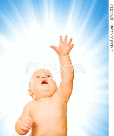 Adorable baby on abstract background 6705030