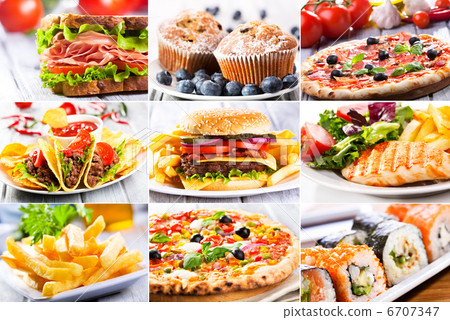 collage of fast food producrs 6707347