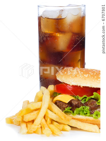 hamburger with fries and cola hamburger with fries and cola 6707801