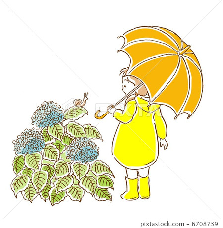 Snails with girls and hydrangeas 6708739
