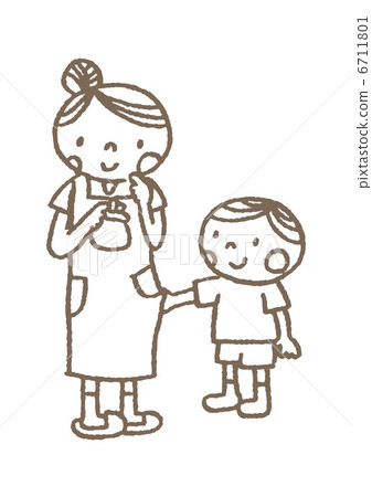 Child wanting pocket money to mother 6711801