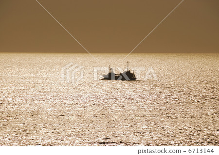 Sunset and ship with sunset 6713144