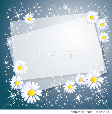 Floral background with stars and a place for text or photo 6723361