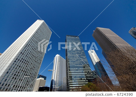 [Ultra wide angle] Tokyo business district 6724390