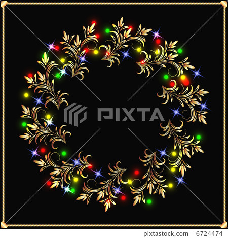 Golden garland with stars Golden garland with stars 6724474