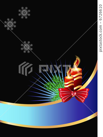 Christmas card with a burning candle 6726610