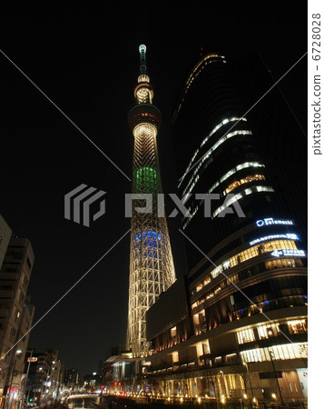 Tokyo Sky Tree Solamachine Olympic Games Light Up Green Tokyo Sky Tree Solamachine Olympic Games Light Up Green 6728028