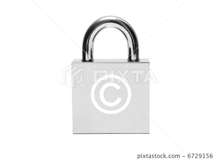 Silver padlock with copyright sign Silver padlock with copyright sign 6729156