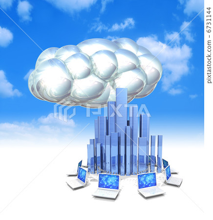 Network Cloud Building Network / cloud surrounding buildings - Stock Illustration [6731144 ...