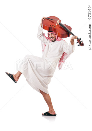 Arab man playing violin isolated on white Arab man playing violin isolated on white 6731494