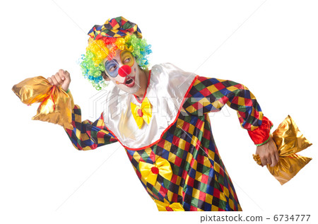 Funny clown on the white Funny clown on the white 6734777