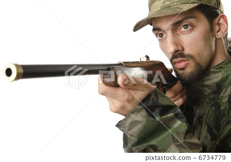 Soldier isolated on the white Soldier isolated on the white 6734779