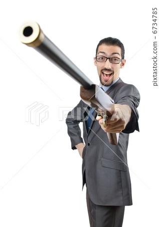 Businessman with gun isolated on white Businessman with gun isolated on white 6734785