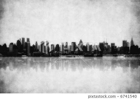 grunge image of new york skyline grunge image of new york skyline 6741540