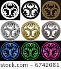 Family crest ~ Maru three shade three Aoi 6742081
