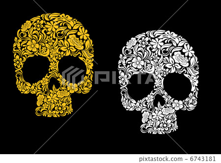 Floral skull in retro style Floral skull in retro style 6743181