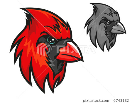 Red cardinal bird in cartoon style 6743182