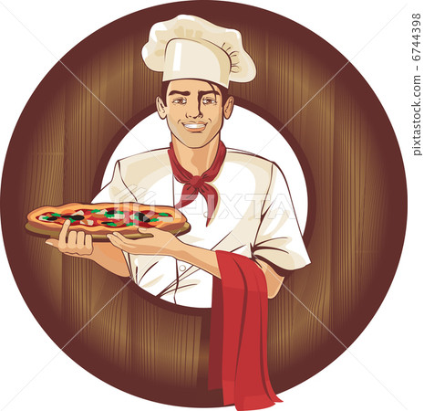 Italian Pizza Cook Stock Illustration 6744398 Pixta