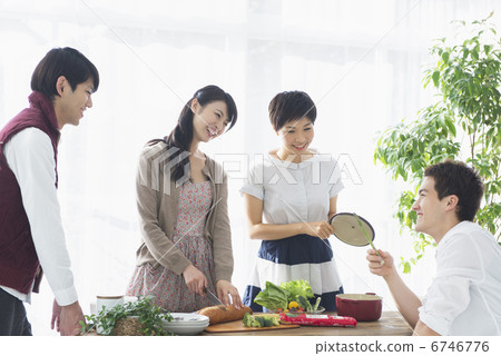 Young couple and friends Young couple and friends 6746776