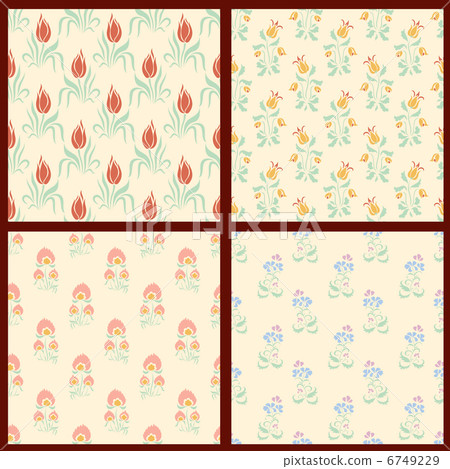 Set of vector floral backgrounds Set of vector floral backgrounds 6749229