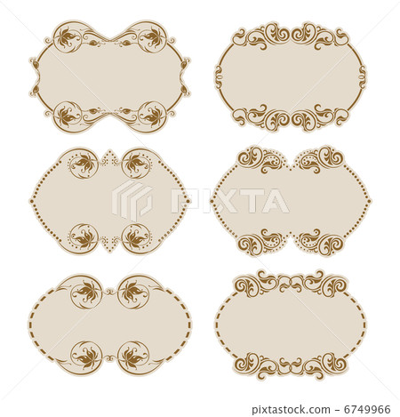 Set of ornate vector frames 6749966
