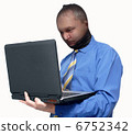 Man steals data from a laptop 6752342