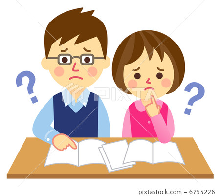 A couple getting lost looking at brochures 6755226