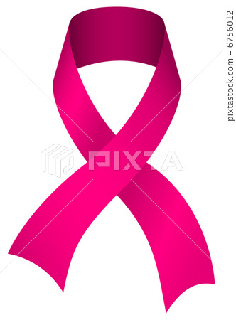 Pink breast cancer awareness ribbon isolated on white background 6756012