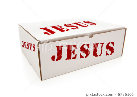 White Box with Jesus on Sides Isolated White Box with Jesus on Sides Isolated 6756105