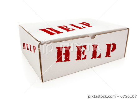 White Box with Help on Sides Isolated White Box with Help on Sides Isolated 6756107