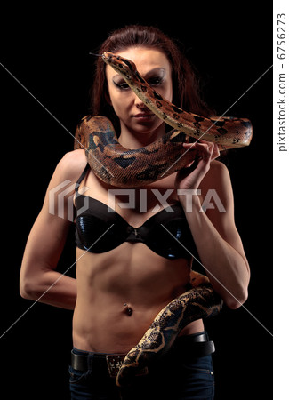 Exotic Woman with a Boa 6756273
