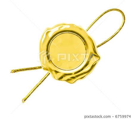 Gold seal or tag isolated on white 6759974