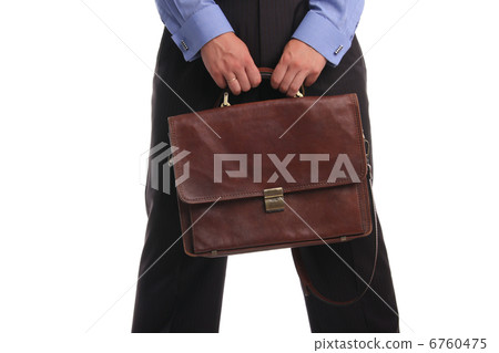 Businessman with a portfolio on a white background 6760475