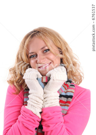 Happiness girl in warm clothes 6761537