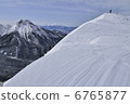 Mountain climber of Akadake and small peak of snow 6765877