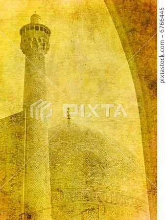 vintage image of imam mosque, isfahan, iran 6766445