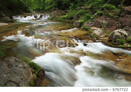 在初夏的山間溪流 6767722