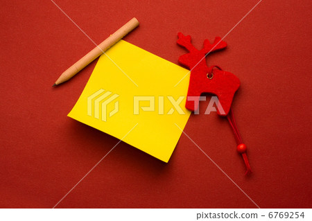 Reindeer isolated on the red background 6769254