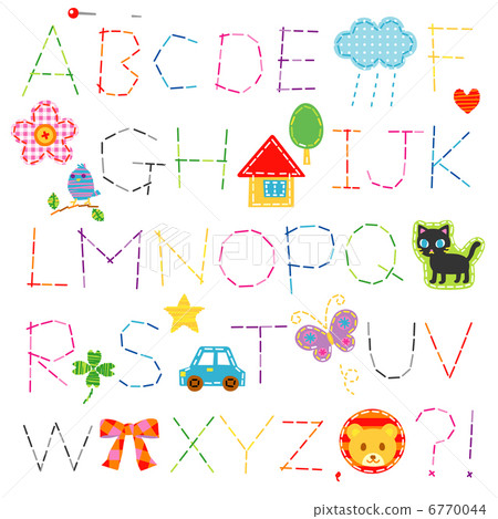 Alphabet embroidery and seams 6770044