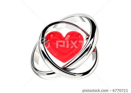 Two rings and a heart - Stock Illustration [6770721] - PIXTA