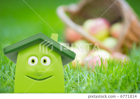 Eco green house against apples 6771814